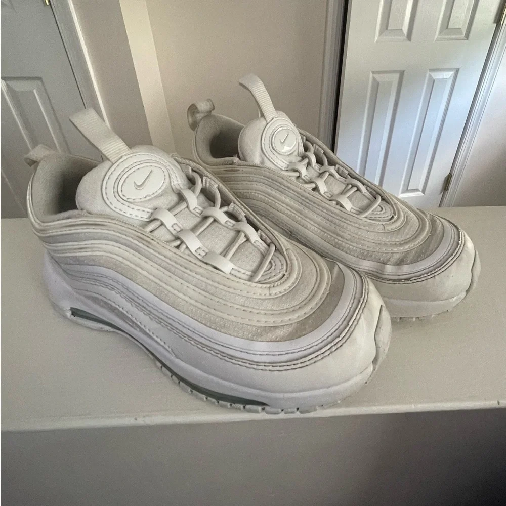 Size 13 pre school Nike air max 97 all white